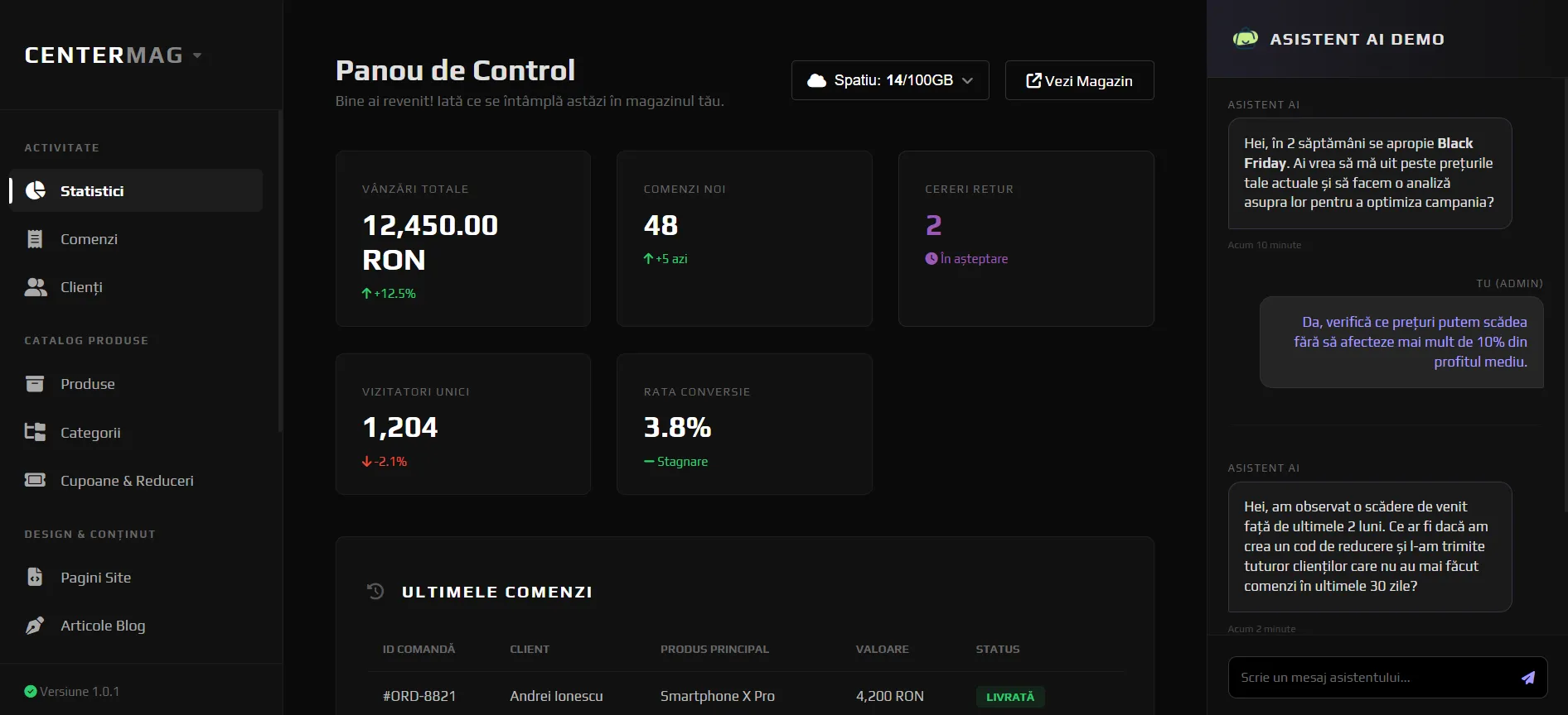 Statistici Avansate CenterMag